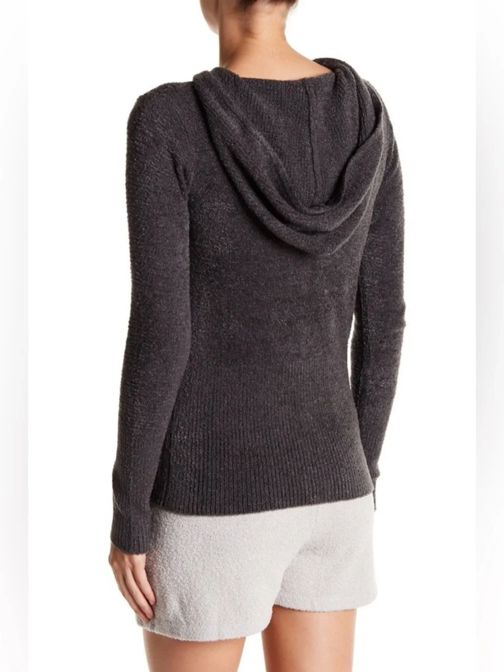 Barefoot Dreams Jacket CozyChic Lite Zip Up Hoodie Sweater Gray Sz L Cozy Lounge - Picture 3 of 12